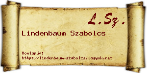 Lindenbaum Szabolcs névjegykártya
